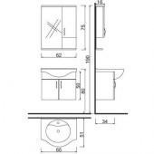 Denko Akyazı 65 cm MDF Banyo Dolabı Takımı - 2