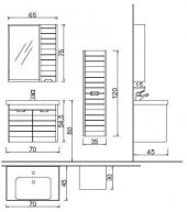 Denko Mostar 70 cm MDF Beyaz Banyo Dolabı Takımı ve Boy Dolabı thumbnail 4