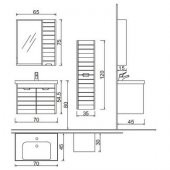 Denko Mostar 70 cm MDF Üzeri Lake Banyo Dolabı Takımı - 4