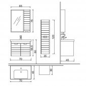 Denko Mostar 70 cm Banyo Dolabı Takımı ve Boy Dolabı thumbnail 3