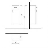 Denko Akyazı 55 cm MDF Beyaz Banyo Dolabı Takımı ve Boy Dolabı - 4