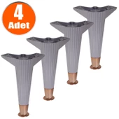 Mobilya Kanepe Koltuk Ünite Ayağı 22 Cm Antrasit Konsol Tv Ünitesi Ayakları (4 ADET) - 1