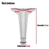 Mobilya Kanepe Koltuk Ünite Ayağı 22 Cm Antrasit Konsol Tv Ünitesi Ayakları (4 ADET) - 3
