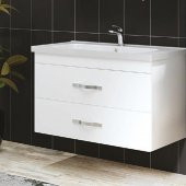 Denko Girne 90 cm MDF Beyaz Banyo Dolabı Takımı ve Boy Dolabı - 2