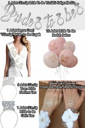 Bride To Be Partisi Seti (süs, 1 Kuşak, 10 Balon, 10 Dövme, 10 Taç)team Bride Bekarlığa Veda Konsept - 1