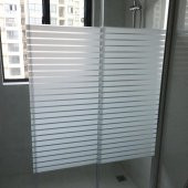 Dekoratif Gri Çizgili kendinden yapışkanlı cam filmi 100 cm x 100 cm - 2
