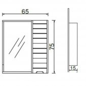 Denko Mostar 70 cm MDF Beyaz Banyo Dolabı Takımı Aynalı Üst Modülü - 3