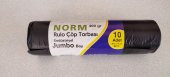 Norm Endüstriyel Jumbo Çöp Torbası Poşeti - 2 Kat - Siyah - 400 Gr. - 80 x 110 Cm. / 1 Rulo - 1