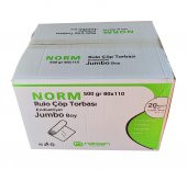 Norm Endüstriyel Jumbo Çöp Torbası Poşeti - 2 Kat - Siyah - 500 Gr. - 80 x 110 Cm. / Koli - 1