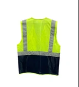 Mühendis Tipi Reflektörlü Çift Renk İkaz Yeleği (Sarı-Lacivert) thumbnail 2