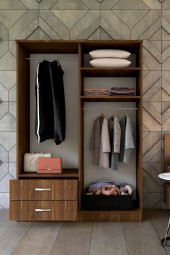 Moda  4 Kapılı 2 Çekmeceli Ceviz Gardırop Dolap - 2