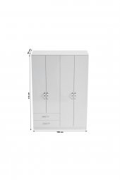 Bieno 4 Kapak 2 Çekmeceli Gardırop thumbnail 6