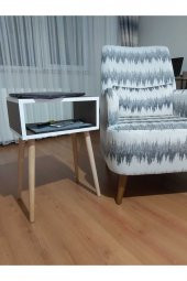 Eda Yan Sehpa Beyaz - Ceviz 42x28xh:62 thumbnail 3