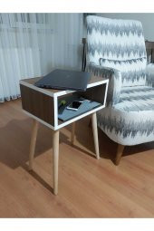 Eda Yan Sehpa Beyaz - Ceviz 42x28xh:62 thumbnail 4