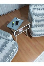 Eda Yan Sehpa Beyaz - Ceviz 42x28xh:62 thumbnail 6