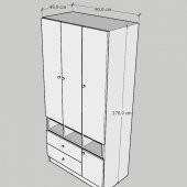 Ünüvar Konsept Fatih Dört Kapaklı İki Çekmeceli Gar(Afzelia Beyaz) thumbnail 5