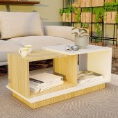 Dekoratif Orta Sehpa Meşe-Beyaz thumbnail 2