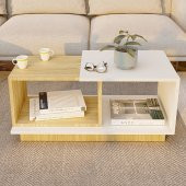 Dekoratif Orta Sehpa Meşe-Beyaz thumbnail 4