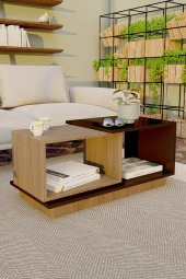 Ünüvar Konsept Dekoratif Orta Sehpa Ceviz-Siyah thumbnail 2