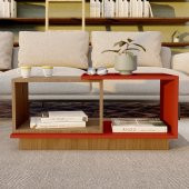 Ünüvar Konsept Dekoratif Orta Sehpa Ceviz-Kırmızı thumbnail 1