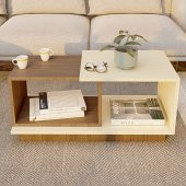 Dekoratif Orta Sehpa Ceviz-Krem thumbnail 2