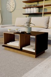 Ünüvar Konsept Dekoratif Orta Sehpa Ceviz-Siyah thumbnail 3