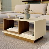 Dekoratif Orta Sehpa Ceviz-Krem thumbnail 4