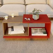 Ünüvar Konsept Dekoratif Orta Sehpa Ceviz-Kırmızı thumbnail 4