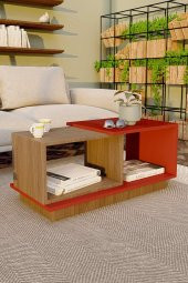 Dekoratif Orta Sehpa Ceviz-Beyaz - 3