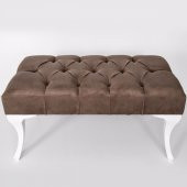 Puf Benç 45x90-Metal Siyah Ayak Silenebilir Kumaş Kahve K1 - 1