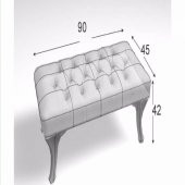 Puf Benç 45x90-Metal Siyah Ayak Silenebilir Kumaş Kahve K1 - 3