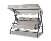 Salvia 3 Kişilik Yatarlı Bahçe Salıncağı Balkon Teras Salıncak - Kırçıllı Gri - 1