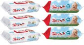 Baby Turco Islak Havlu Mendil 90 Yaprak Plastik Kapaklı Karma 6 Lı Set (Klasik-Beyaz Sabun) - 1