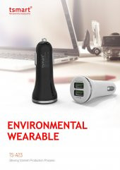 Tsmart iPhone Şarj Kablolu 2 USB iPhone 3,1A Araç Şarj Seti Beyaz TS-A24 - 5