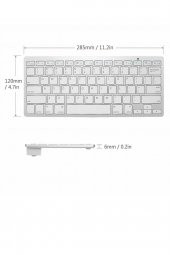 TahTicMer   Samsung Galaxy Tab S T700 T701 T702 T705 Bluetooth Klavye Slim Model Kablosuz Wireless Q Klavye - 3