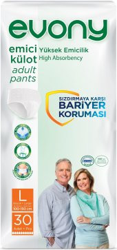 Evony Hasta Bezi Yetişkin Emici Külot L-Büyük 30 Adet Tekli Pk - 1