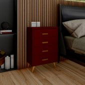 Ünüvar Konsept Emre Dört Çekmeceli Öodern Komodin Gül Kurusu thumbnail 3