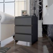 Ünüvar Konsept Emre Üç Çekmeceli Modern Komodin Antrasit thumbnail 3