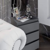 Ünüvar Konsept Emre Üç Çekmeceli Modern Komodin Antrasit thumbnail 4