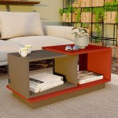 Ünüvar Konsept Dekoratif Orta Sehpa Antrasit-Kırmızı thumbnail 2