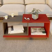 Ünüvar Konsept Dekoratif Orta Sehpa Antrasit-Kırmızı thumbnail 3