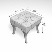 Ünüvar Konsept Puf & Benç 45*45-Pls Ayak Silenebilir Kumaş Pembe thumbnail 2