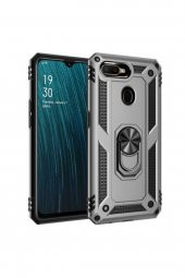 TahTicMer   Oppo A5S Kılıf Çift Katmanlı Yüzüklü Manyetik Vega Araç Tutucu Destekli Zırhlı Tank Kapak - 1