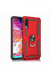 TahTicMer   Samsung A50 Kılıf Çift Katmanlı Yüzüklü Manyetik Vega Araç Tutucu Destekli Zırhlı Tank Kapak - 1