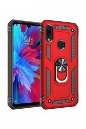 TahTicMer   Xiaomi Redmi Note 7 Kılıf Çift Katmanlı Yüzüklü Manyetik Vega Araç Tutucu Destekli Zırhlı Tank - 1