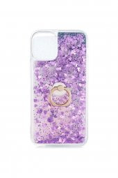 TahTicMer   Apple iphone 5S Kılıf Simli Pullu Sulu Yüzüklü Standlı Silikon Milce Kapak Lüks Tpu - 1