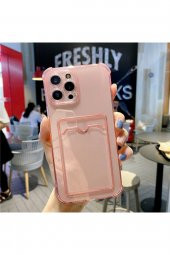 TahTicMer   Apple iPhone 13 Pro Max Kılıf Silikon şeffaf Kredi Kartlık Bölmeli Antişok Dört Köşe Darbe Korumalı - 1