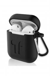 TahTicMer   Apple AirPods 1 2 Kılıf Kancalı Koruma Silikon Kapak - 2