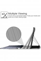 TahTicMer   Apple iPad 8. Nesil A2270 A2428 A2429 A2430 10.2 inç Kablosuz Klavyeli Mıknatıslı Kılıf Standlı - 3