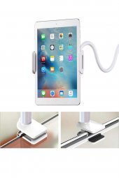 TahTicMer   Telefon Standı Esnek Katlanabilir Masaüstü Mandallı 360 Derece Dönerli Sabitleyici - 4